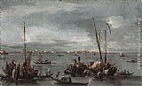 Francesco Guardi Canvas Paintings - The Lagoon Looking toward Murano from the Fondamenta Nuove